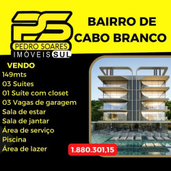 Apartamento com 3 Quartos à Venda, 149 m² em Cabo Branco - João Pessoa