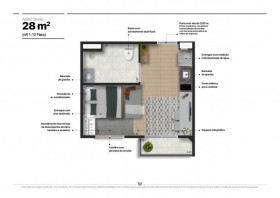 Apartamento com 1 Quarto à Venda, 28 m²em Vila Romana - São Paulo