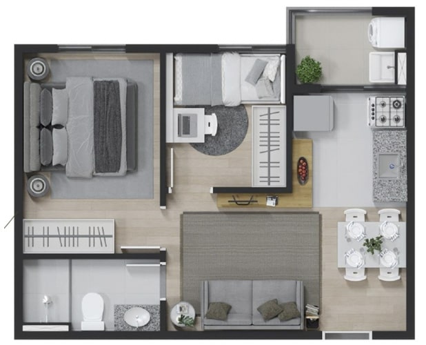 Imagem Apartamento com 2 Quartos à Venda, 36 m²em Jardim Sapopemba - São Paulo