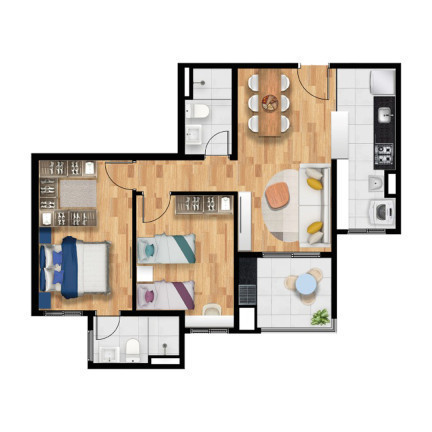 Imagem Apartamento com 2 Quartos à Venda, 54 m²em Bussocaba - Osasco