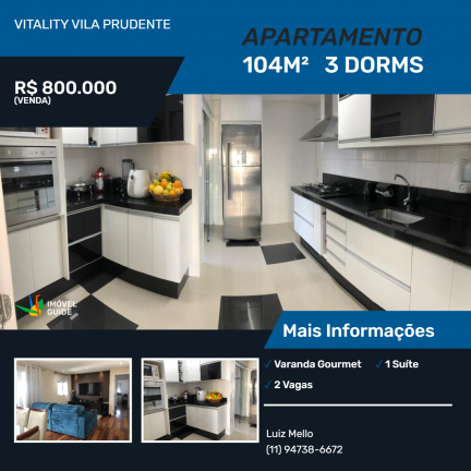 Imagem Apartamento com 3 Quartos à Venda, 104 m² em Jardim Avelino - São Paulo