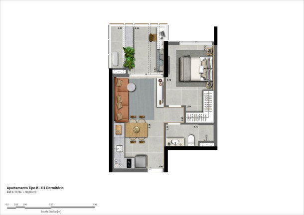 Imagem Apartamento com 1 Quarto à Venda, 44 m²em Pinheiros - São Paulo