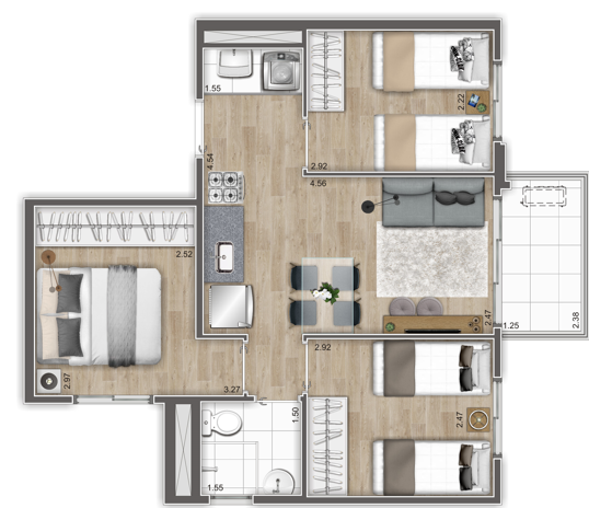 Imagem Apartamento com 2 Quartos à Venda, 39 m²em Mirandópolis - São Paulo