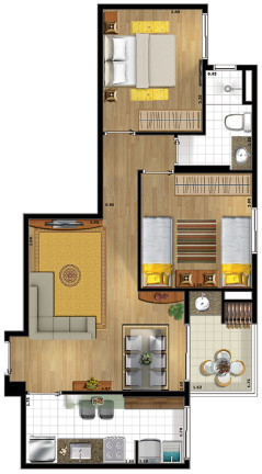 Imagem Apartamento com 2 Quartos à Venda, 61 m²em Jardim Oriente - São José dos Campos