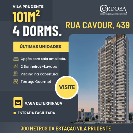 Imagem Apartamento com 4 Quartos à Venda, 101 m² em Vila Prudente - São Paulo
