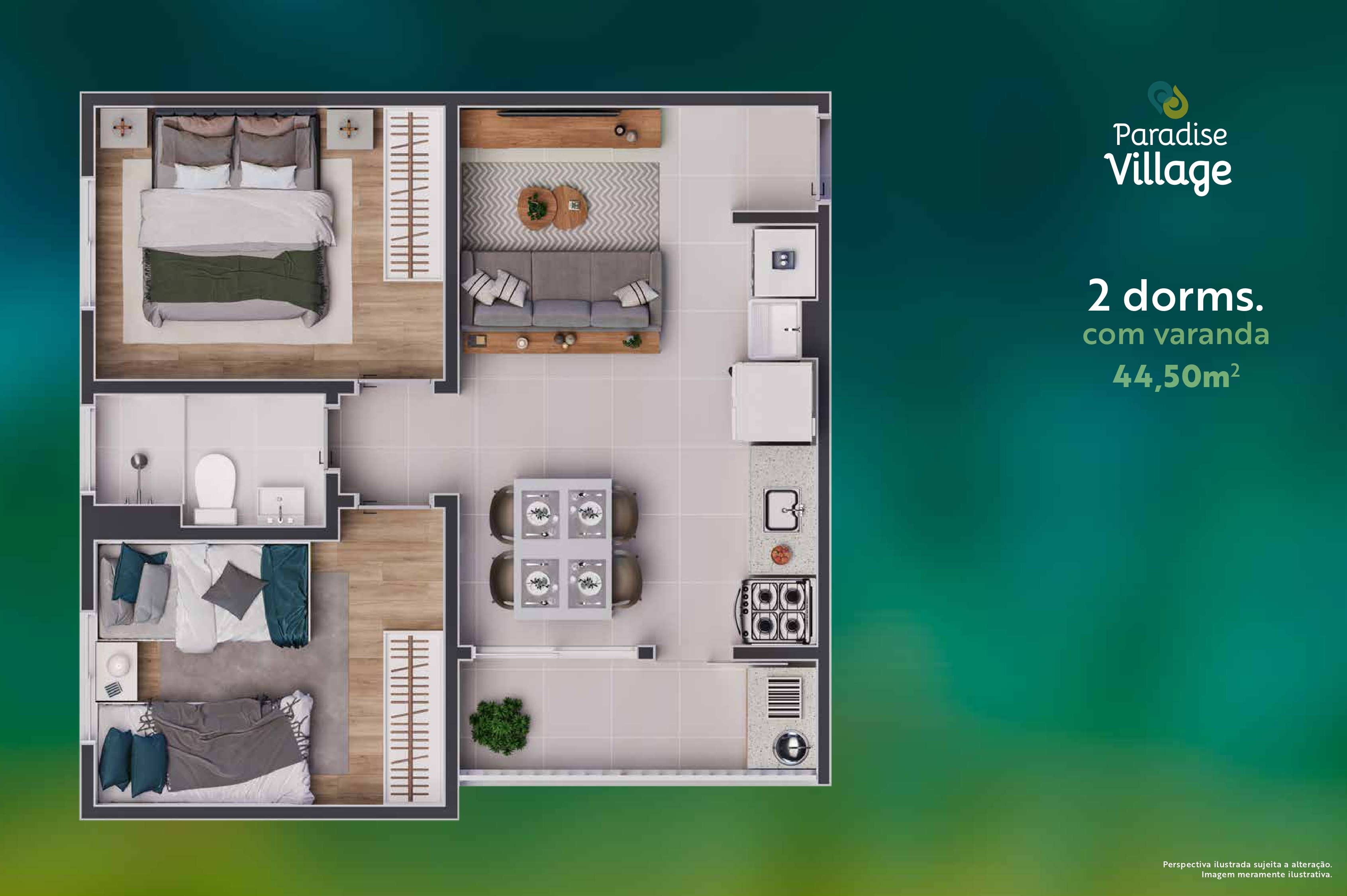 Imagem Apartamento com 2 Quartos à Venda, 45 m²em Parque dos Lagos - Mogi das Cruzes