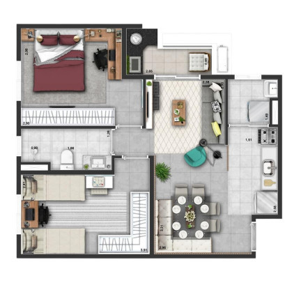 Imagem Apartamento com 2 Quartos à Venda, 51 m²em Jardim Rodeio - Mogi das Cruzes