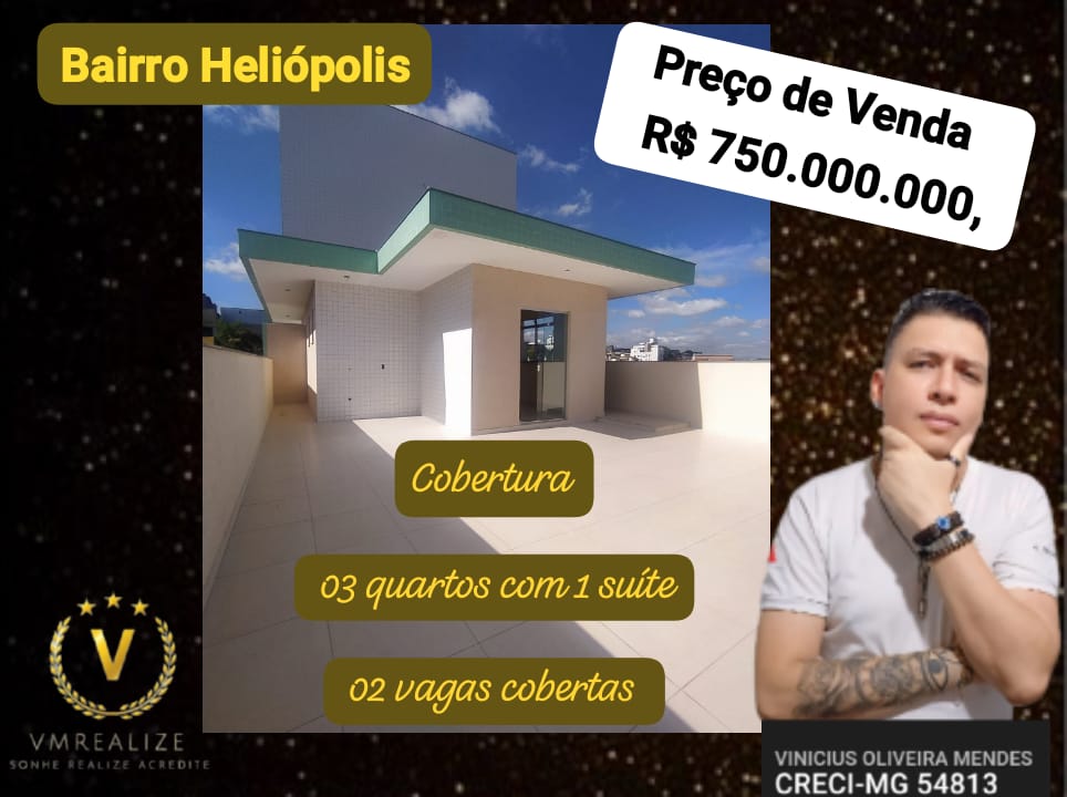 Imagem Cobertura com 3 Quartos à Venda, 160 m²em Heliópolis - Belo Horizonte