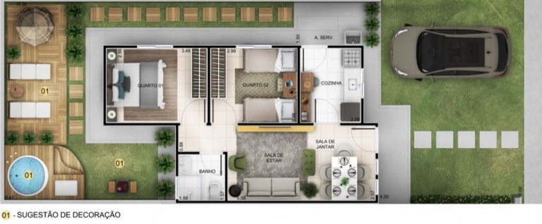 Imagem Casa de Condomínio com 2 Quartos à Venda, 47 m²em Quintais do Imperador - Sorocaba