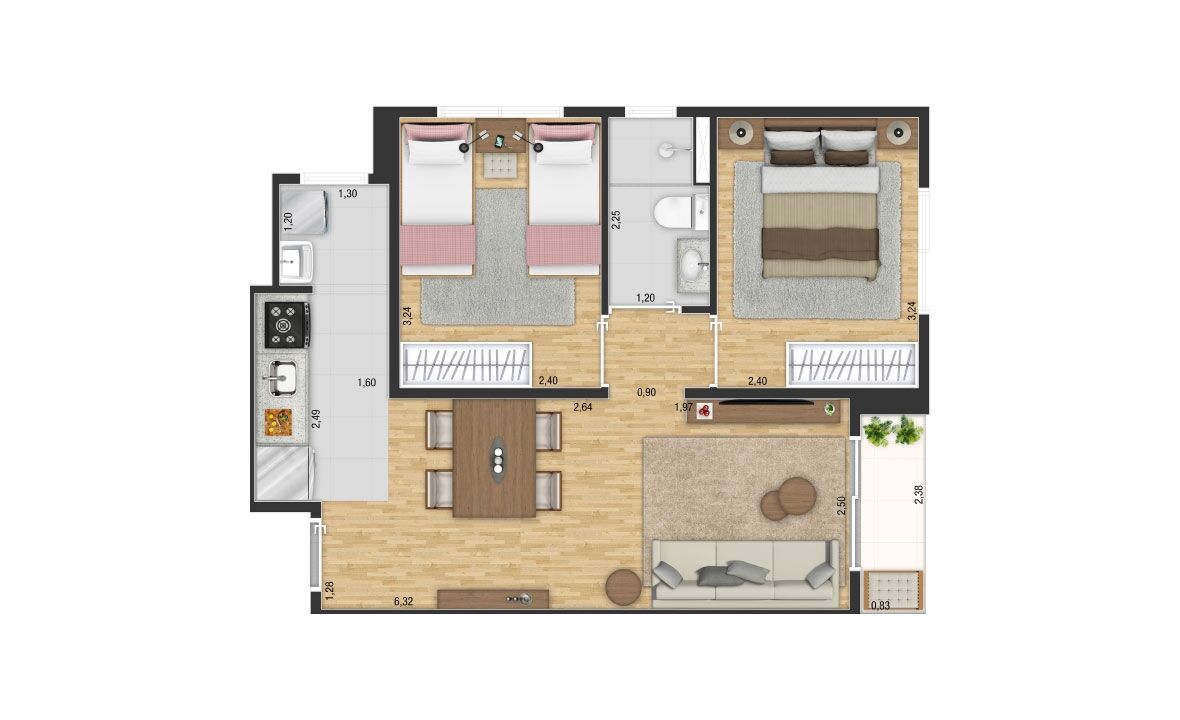 Imagem Apartamento com 2 Quartos à Venda, 47 m²em Santa Terezinha - São Bernardo do Campo