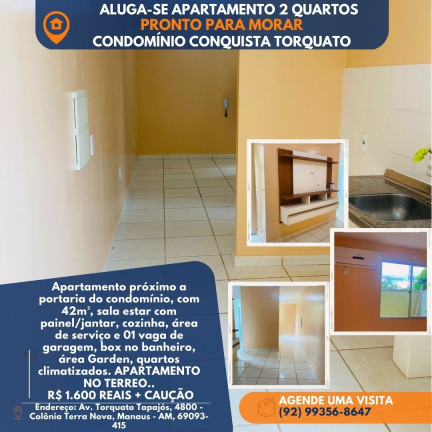 Imagem Apartamento com 2 Quartos para Alugar, 42 m² em Tarumã-Açu - Manaus