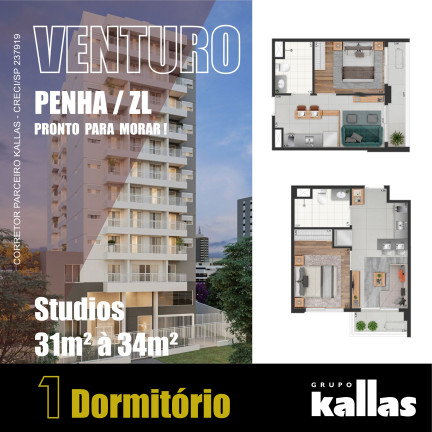 Imagem Studio à Venda, 31 m² em Penha de França - São Paulo