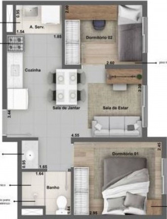 Imagem Apartamento com 2 Quartos à Venda,  em Jaguaré - São Paulo