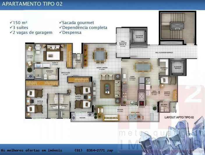 Imagem Apartamento com 3 Quartos à Venda, 150 m²em Nova Marabá - Marabá