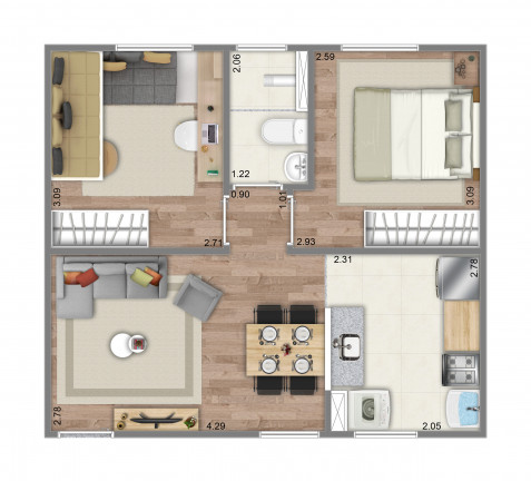 Imagem Apartamento com 2 Quartos à Venda, 42 m² em Bom Jesus - Contagem