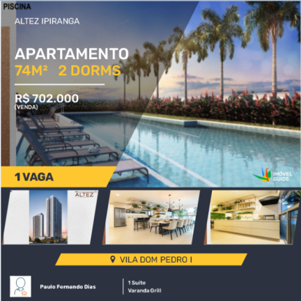 Imagem Apartamento com 2 Quartos à Venda, 74 m² em Vila Dom Pedro I - São Paulo