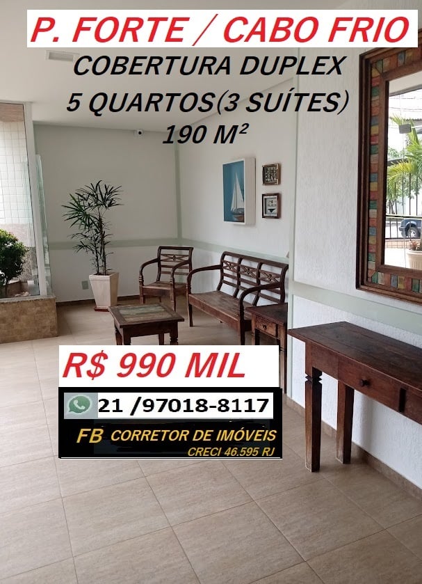 Foto do imóvel Cobertura com 5 Quartos à Venda, 190 m²em Vila Nova - Cabo Frio