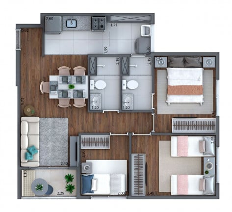 Imagem Apartamento com 2 Quartos à Venda, 46 m² em Campininha - São Paulo