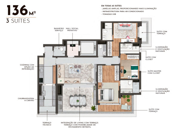 Imagem Apartamento com 3 Quartos à Venda, 136 m² em Jardim Aurélia - São Paulo