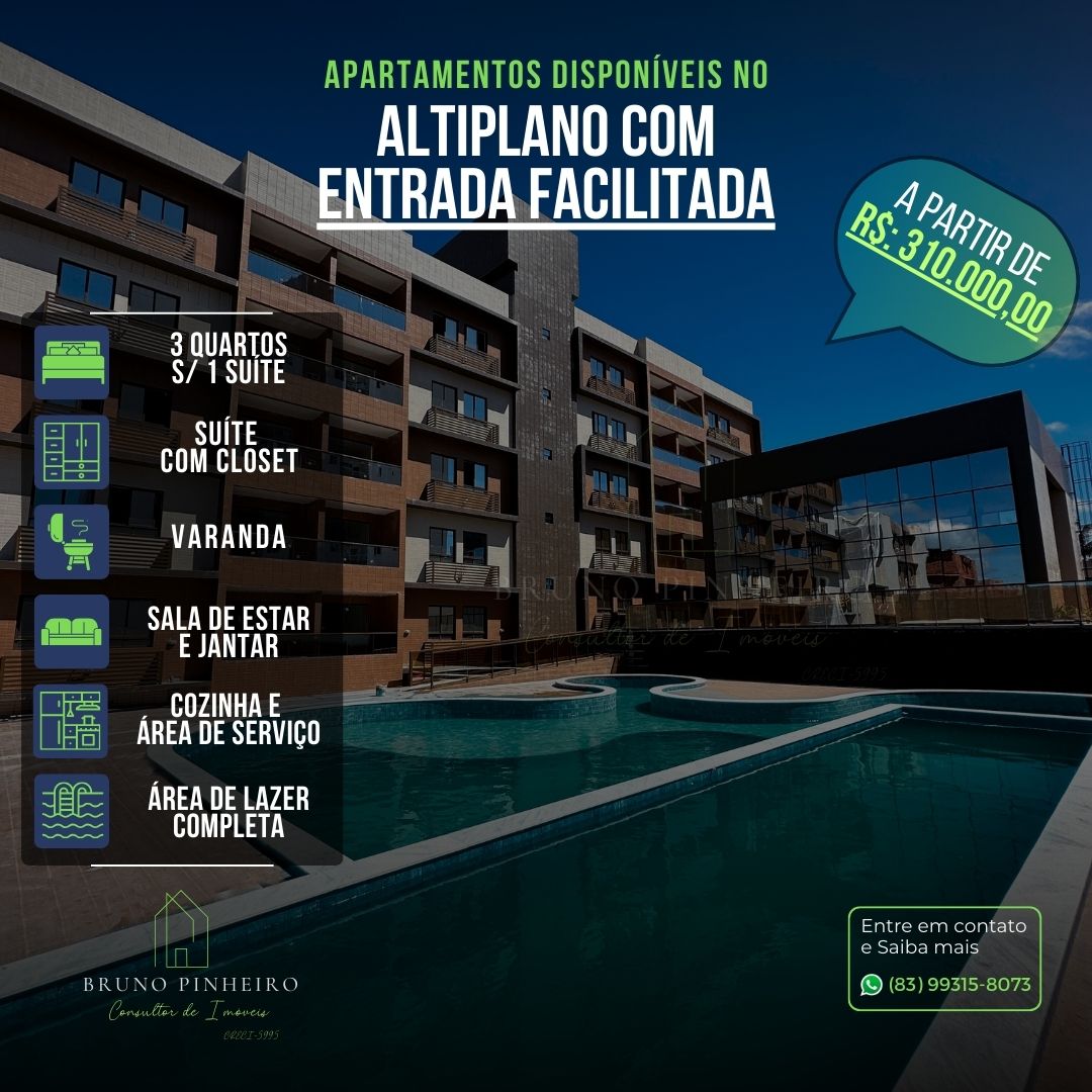 Foto do imóvel Apartamento com 3 Quartos à Venda, 67 m²em Altiplano Cabo Branco - João Pessoa