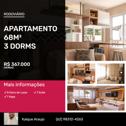Imagem Apartamento com 3 Quartos à Venda,  em Rodoviário - Goiânia