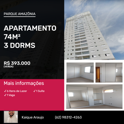 Imagem Apartamento com 3 Quartos à Venda,  em Parque Amazônia - Goiânia