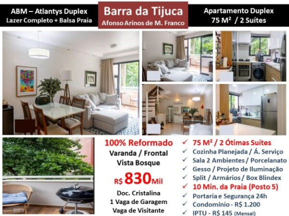Foto do imóvel Apartamento com 2 Quartos à Venda, 75 m² em Barra da Tijuca - Rio de Janeiro Foto do imóvel Apartamento com 2 Quartos à Venda, 75 m² em Barra da Tijuca - Rio de Janeiro