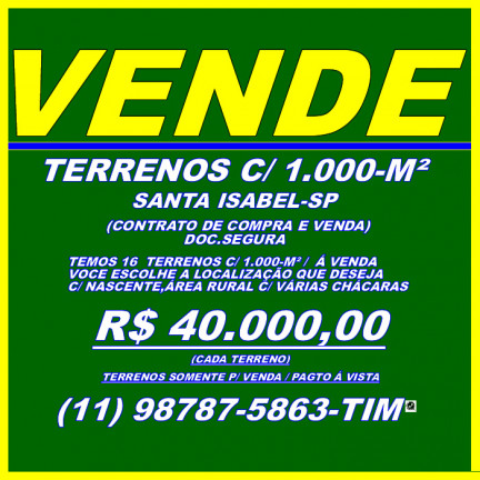 Imagem Terreno à Venda, 1.000 m² em Jardim Zaira - Mauá