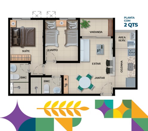 Imagem Apartamento com 3 Quartos à Venda, 77 m²em Capibaribe - São Lourenço da Mata