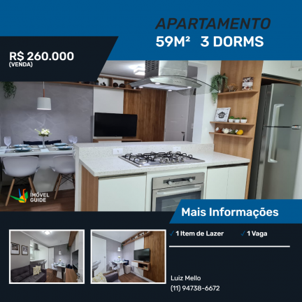Imagem Apartamento com 3 Quartos à Venda, 59 m² em Conjunto Habitacional Padre Manoel De Paiva - São Paulo