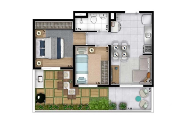 Imagem Apartamento com 2 Quartos à Venda, 49 m² em Brás - São Paulo