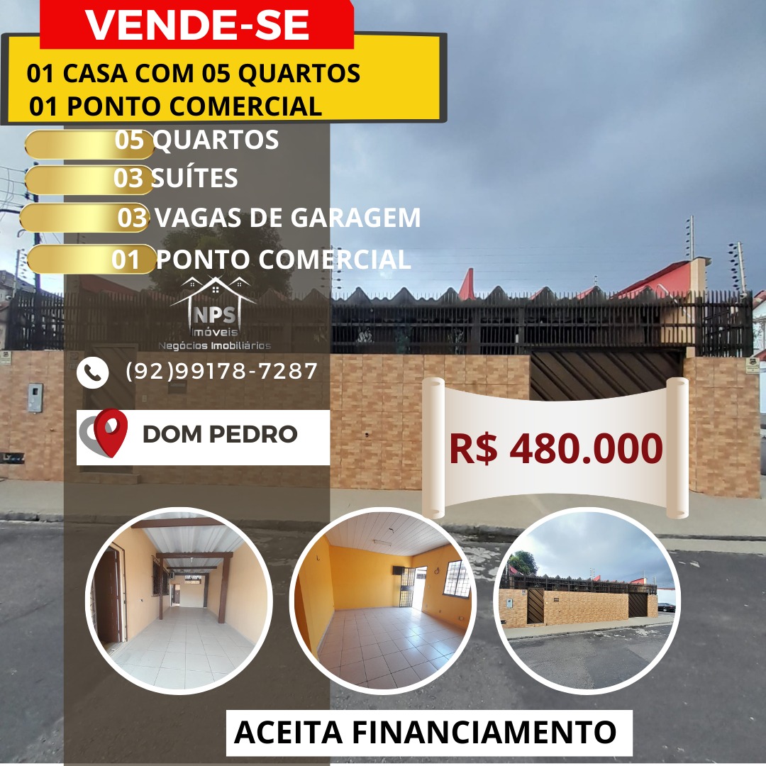 Imagem Casa com 5 Quartos à Venda, 100 m²em Dom Pedro I - Manaus