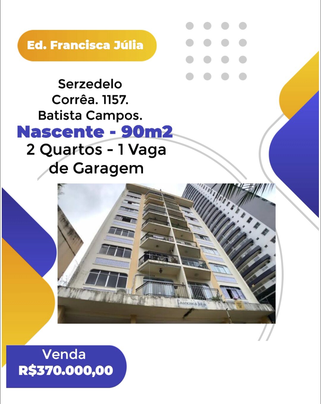 Foto do imóvel Apartamento com 2 Quartos à Venda, 90 m²em Batista Campos - Belém