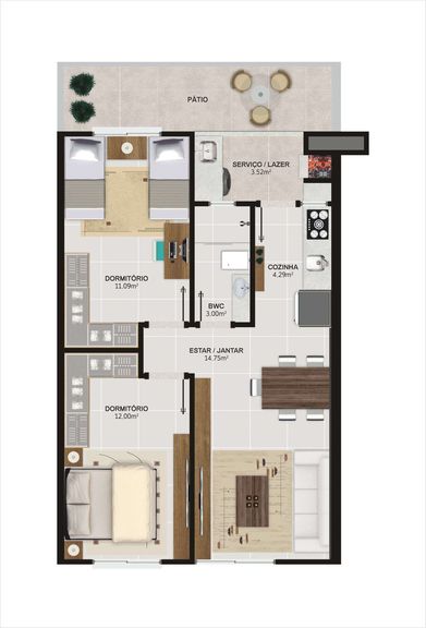 Imagem Apartamento com 2 Quartos à Venda, 65 m² em Lídia Duarte - Camboriú