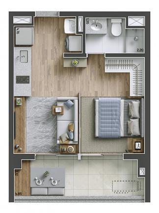 Imagem Apartamento com 1 Quarto à Venda, 36 m² em Vila Firmiano Pinto - São Paulo