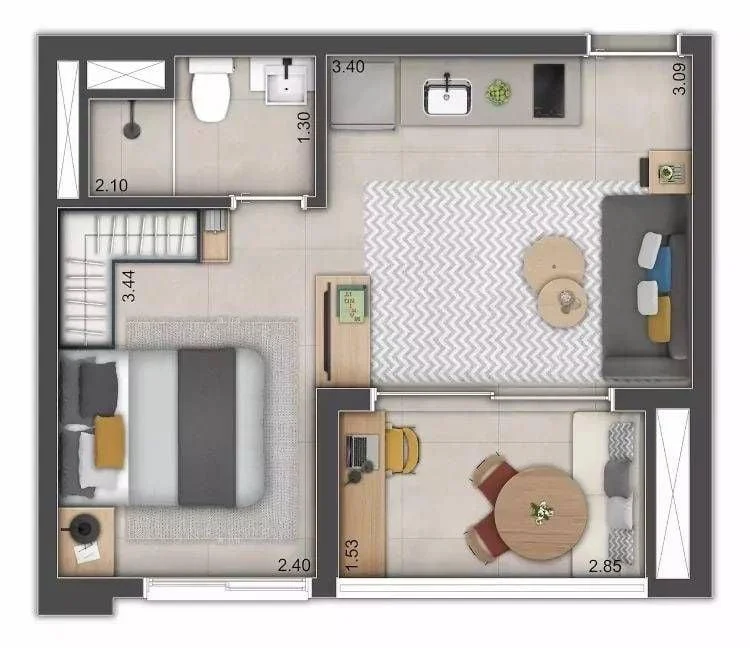 Imagem Apartamento com 1 Quarto à Venda, 30 m²em Belenzinho - São Paulo