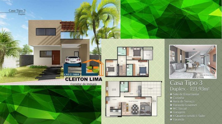 Imagem Casa de Condomínio com 3 Quartos à Venda, 96 m² em Nova Esperança - Parnamirim