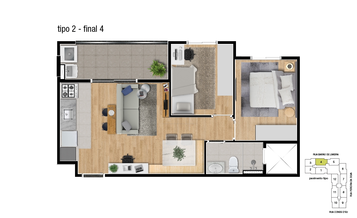 Imagem Apartamento com 2 Quartos à Venda, 47 m²em Vila Humaitá - Santo André