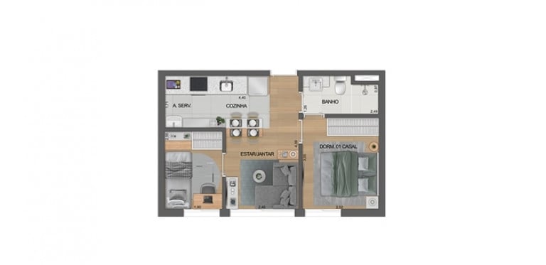 Imagem Apartamento com 1 Quarto à Venda, 34 m² em República - São Paulo