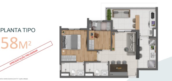 Imagem Apartamento com 2 Quartos à Venda, 58 m²em Caxingui - São Paulo