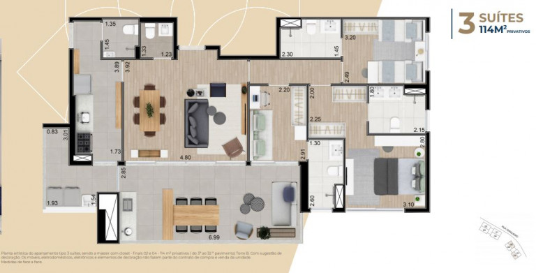 Imagem Apartamento com 3 Quartos à Venda, 114 m² em Vila Firmiano Pinto - São Paulo