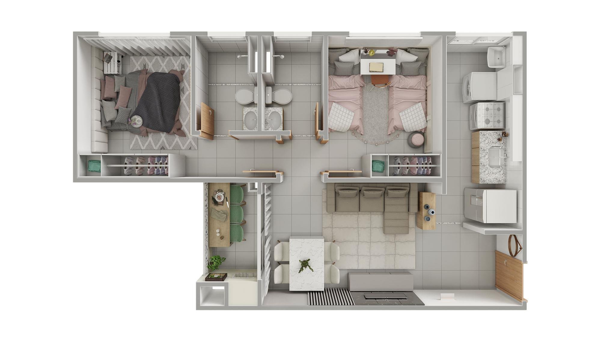 Imagem Apartamento com 2 Quartos à Venda, 45 m²em Parque 10 de Novembro - Manaus