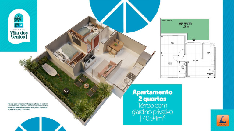 Imagem Apartamento com 2 Quartos à Venda, 40 m² em São José Ribamar - São José de Ribamar