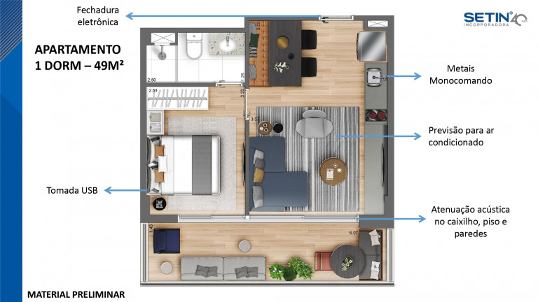Imagem Apartamento com 2 Quartos à Venda, 63 m² em República - São Paulo