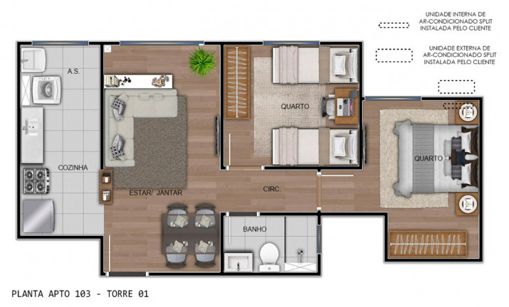 Imagem Apartamento com 2 Quartos à Venda, 44 m² em Jardim Sul - São José Dos Campos