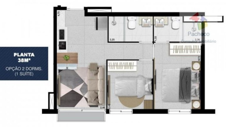 Imagem Apartamento com 2 Quartos à Venda, 38 m² em Vila Pompéia - São Paulo
