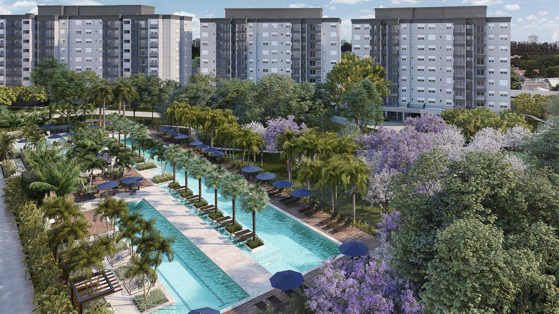 Imagem de fundo do condomínio Condomínio Raiz São Paulo Parque Resort - Santo Amaro - São Paulo - SP