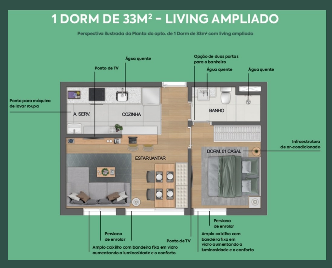 Imagem Apartamento com 2 Quartos à Venda, 28 m² em República - São Paulo