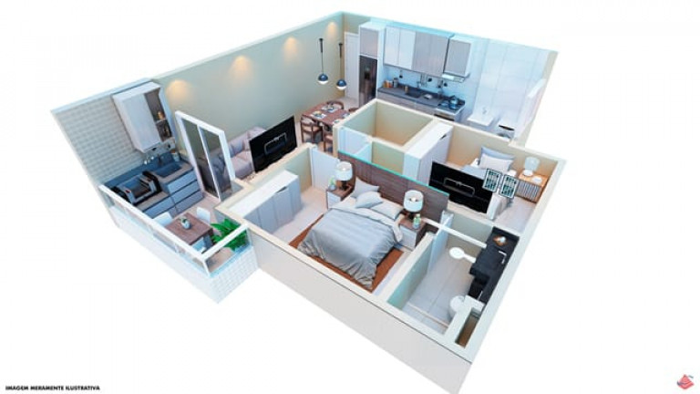 Imagem Apartamento com 2 Quartos à Venda, 53 m² em Guilhermina - Praia Grande
