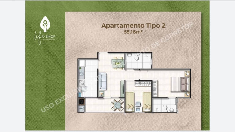 Imagem Apartamento com 1 Quarto à Venda,  em Residencial Florença - Sinop